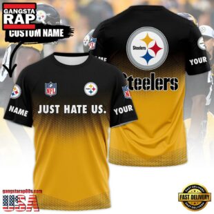 Custom Name NFL Pittsburgh Steelers Team All Over Print T-Shirt For Fans