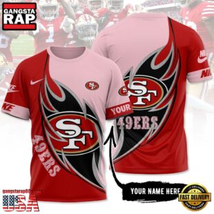 Custom Name NFL San Francisco 49ers All Over Print T-Shirt For Fans