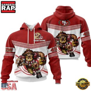 Custom Name NFL San Francisco 49ers Mascot All Over Print Hoodie Shirt