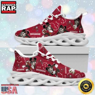 Custom Name NFL Tampa Bay Buccaneers Mickey Mouse Max Soul Shoes