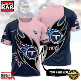 Custom Name NFL Tennessee Titans All Over Print T-Shirt For Fans