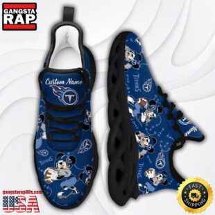 Custom Name NFL Tennessee Titans Mickey Mouse Max Soul Shoes