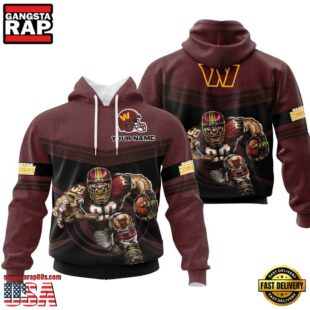 Custom Name NFL Washington Commanders Mascot All Over Print Hoodie Shirt