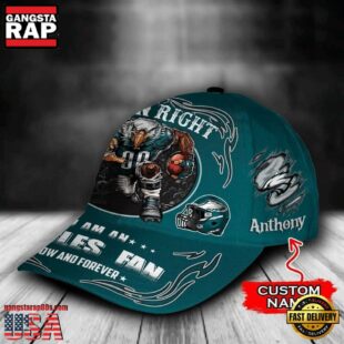 Custom Name Philadelphia Eagles NFL Mascot Damn Right Football Team Baseball Cap