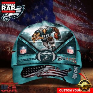 Custom Name Philadelphia Eagles NFL Super Bowl LIX Baseball Cap