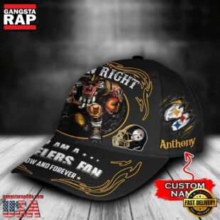 Custom Name Pittsburgh Steelers NFL Mascot Damn Right Football Team Baseball Cap