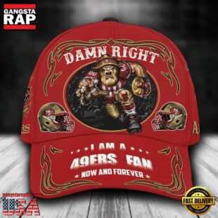 Custom Name San Francisco 49ers NFL Mascot Damn Right Football Team Baseball Cap