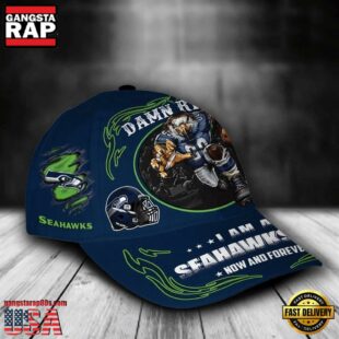 Custom Name Seattle Seahawks NFL Mascot Damn Right Football Team Baseball Cap