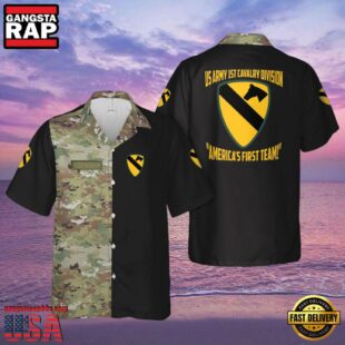 Custom Name Us Army 1St Cavalry Division Hawaiian Shirt