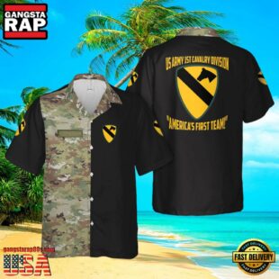 Custom Name Us Army 1St Cavalry Division Hawaiian Shirt