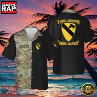 Custom Name Us Army 1St Cavalry Division Hawaiian Shirt