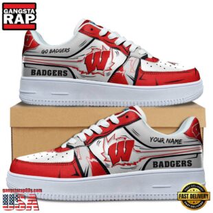 Custom Name Wisconsin Badgers Air Force 1 Shoes