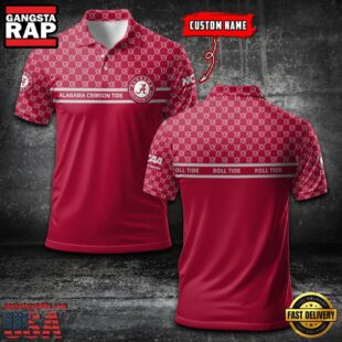 Custom NCAA Alabama Crimson Tide Team Logo Pattern Polo Shirt