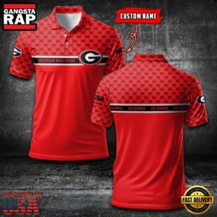 Custom NCAA Georgia Bulldogs Team Logo Pattern Polo Shirt