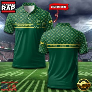 Custom NCAA Oregon Ducks Team Logo Pattern Polo Shirt