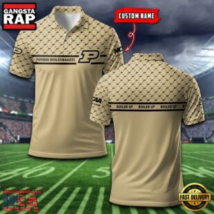 Custom NCAA Purdue Boilermakers Team Logo Pattern Polo Shirt