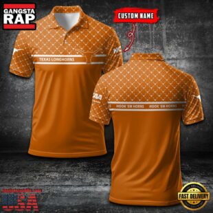 Custom NCAA Texas Longhorns Team Logo Pattern Polo Shirt