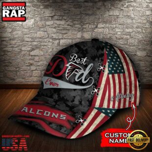 Custom NFL Atlanta Falcons Best Dad All Over Print 3D Classic Cap