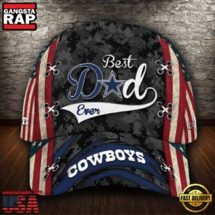 Custom NFL Dallas Cowboys Best Dad Camo All Over Print 3D Classic Cap