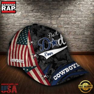 Custom NFL Dallas Cowboys Best Dad Camo All Over Print 3D Classic Cap