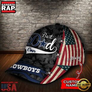 Custom NFL Dallas Cowboys Best Dad Camo All Over Print 3D Classic Cap