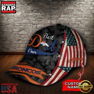 Custom NFL Denver Broncos Best Dad Camo All Over Print 3D Classic Cap