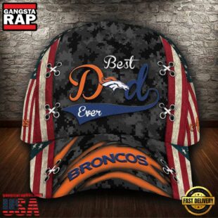 Custom NFL Denver Broncos Best Dad Camo All Over Print 3D Classic Cap