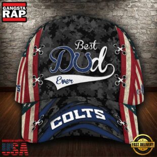 Custom NFL Indianapolis Colts Best Dad All Over Print 3D Classic Cap