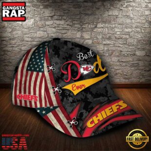 Custom NFL Kansas City Chiefs Best Dad Ever All Over Print 3D Baseball Cap