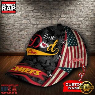 Custom NFL Kansas City Chiefs Best Dad Ever All Over Print 3D Baseball Cap