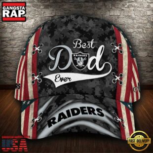 Custom NFL Las Vegas Raiders Best Dad All Over Print 3D Classic Cap