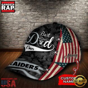 Custom NFL Las Vegas Raiders Best Dad All Over Print 3D Classic Cap