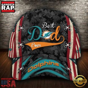 Custom NFL Miami Dolphins Best Dad Ever All Over Print 3D Classic Cap