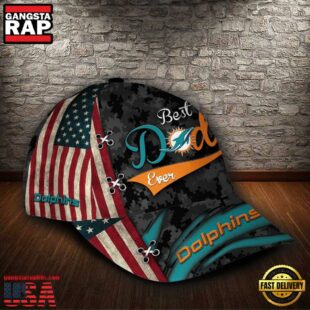 Custom NFL Miami Dolphins Best Dad Ever All Over Print 3D Classic Cap