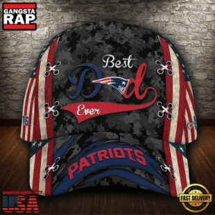 Custom NFL New England Patriots Best Dad All Over Print 3D Baseball Cap