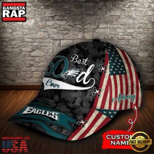 Custom NFL Philadelphia Eagles Best Dad Ever All Over Print 3D Classic Cap