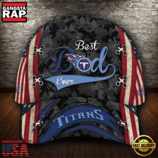 Custom NFL Tennessee Titans Best Dad Ever Camo Pattern All Over Print 3D Classic Cap