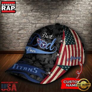 Custom NFL Tennessee Titans Best Dad Ever Camo Pattern All Over Print 3D Classic Cap