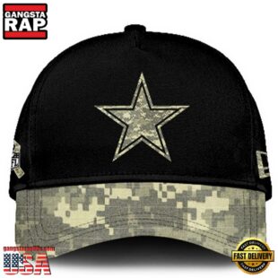 Dallas Cowboys 2024 Salute to Service Club Black Camo Cap Gift For Veteran