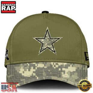 Dallas Cowboys 2024 Salute to Service Club Green Camo Cap Gift For Veteran