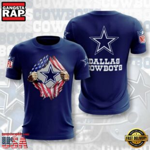 Dallas Cowboys Football US Flag All Over Print T-Shirt