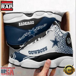 Dallas Cowboys NFL Big Logo Football Team Air Jordan 13 Shoes - Gift For Fans