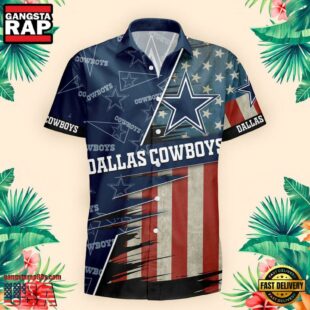 Dallas Cowboys US Flag Pattern Hawaiian Shirt