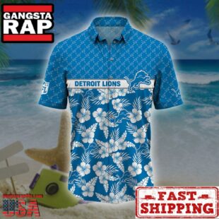 Detroit Lions NFL Palm Leaves Hawaiian Shirt