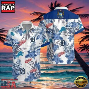 Detroit Tigers Lions Red Wing Hawaiian Shirt For Fans