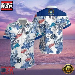 Detroit Tigers Lions Red Wing Hawaiian Shirt For Fans