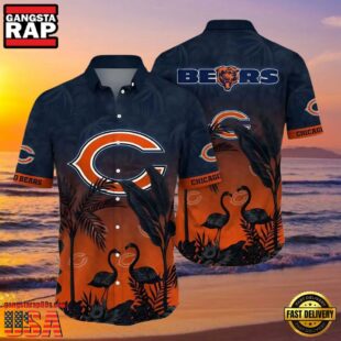 Flamingo And Flower Funny Chicago Bears Hawaii Shirt