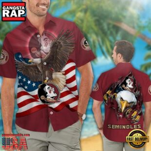 Florida State Seminoles Eagle US Flag Hawaiian Shirt