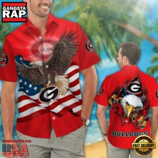 Georgia Bulldogs Eagle US Flag Hawaiian Shirt