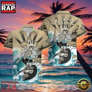 Grateful Dead Wave New Orleans Saints Hawaiian Shirt Outfit